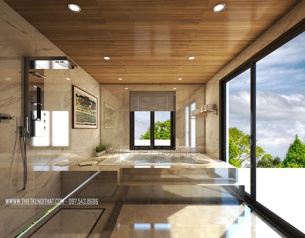 Thiết kế nội thất phòng tắm biệt thự Vinhomes Riverside Long Biên Hà Nội